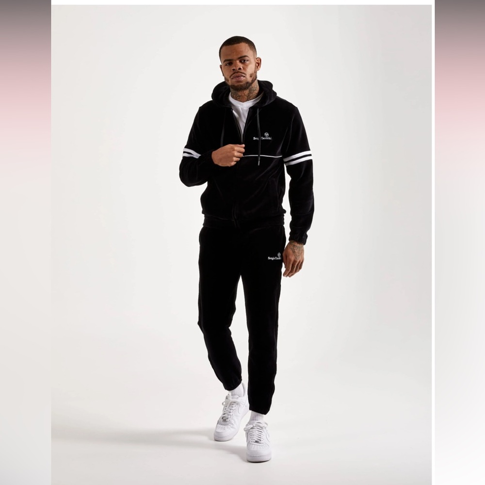 XL Sergio Tacchini Zip Up Velour Hoodie